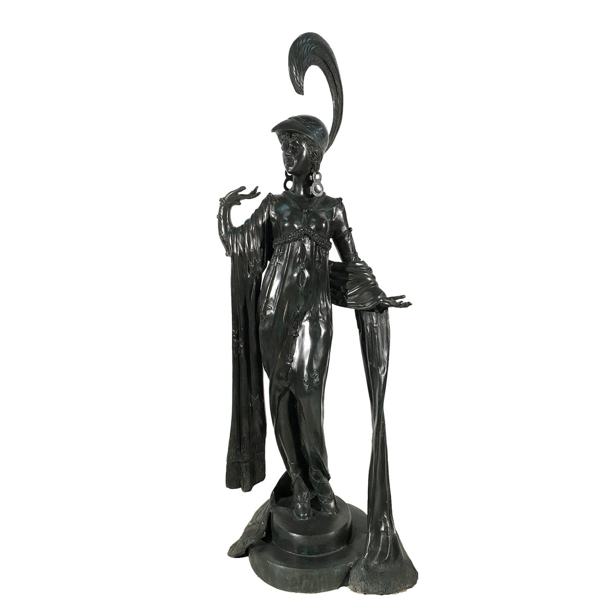 1900's Art Deco Lady Bronze Statue – view 1