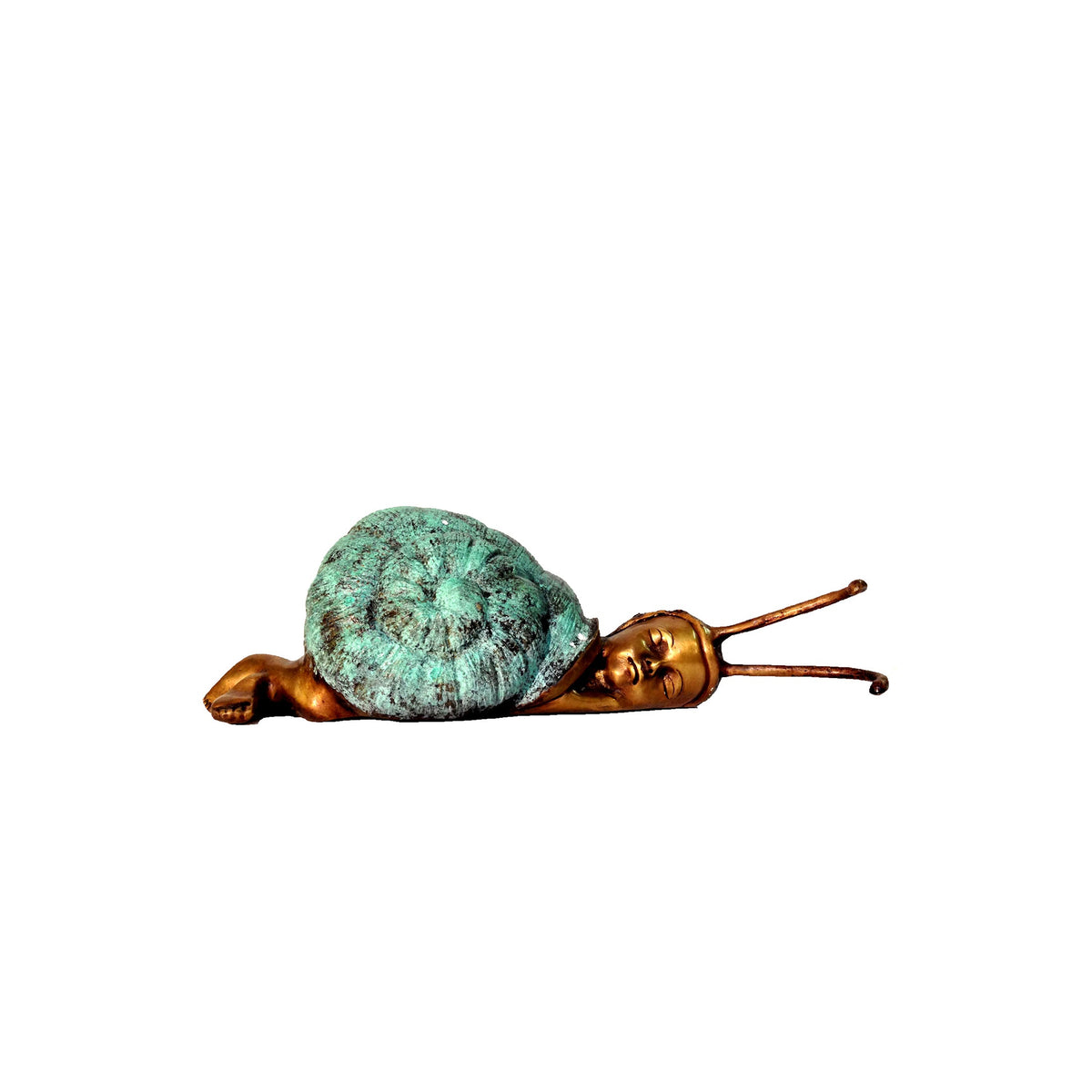 Mini Snail Baby Table-top Bronze Statue – view 1