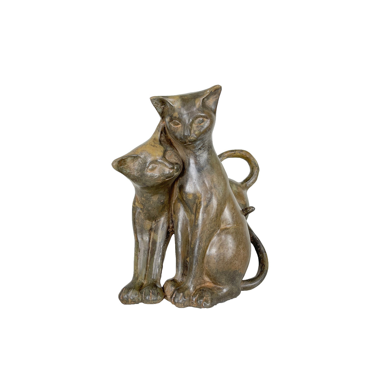 Contemporary Cat Duo Table-top Bronze Statue – view 1