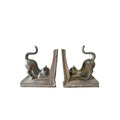 Cat Bookend Pair Bronze Statues - Tabletop Bookends Set – view 1
