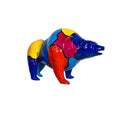 ColorSplash Jigsaw Bear Bronze Statue – view 1