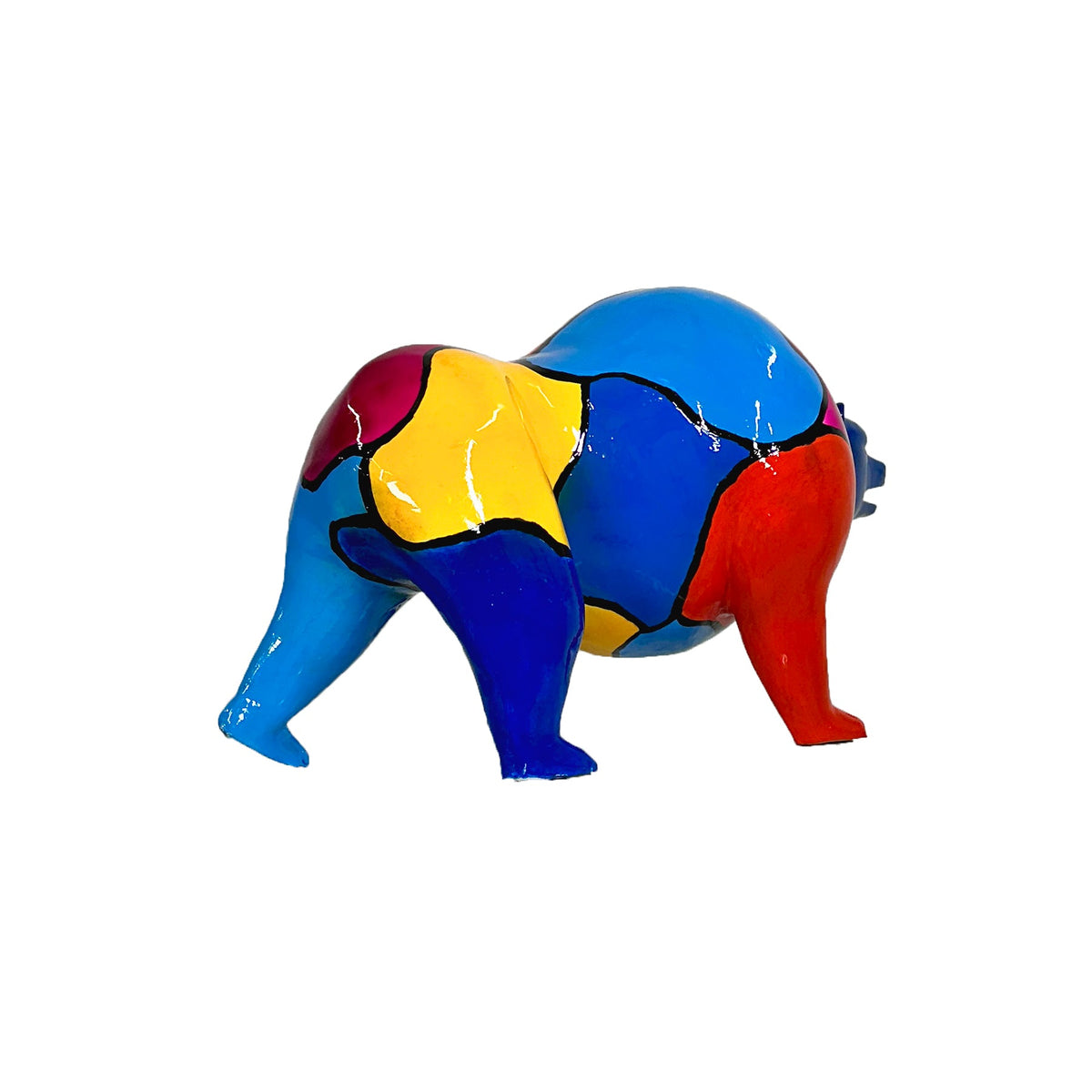 ColorSplash Jigsaw Bear Bronze Statue – view 2