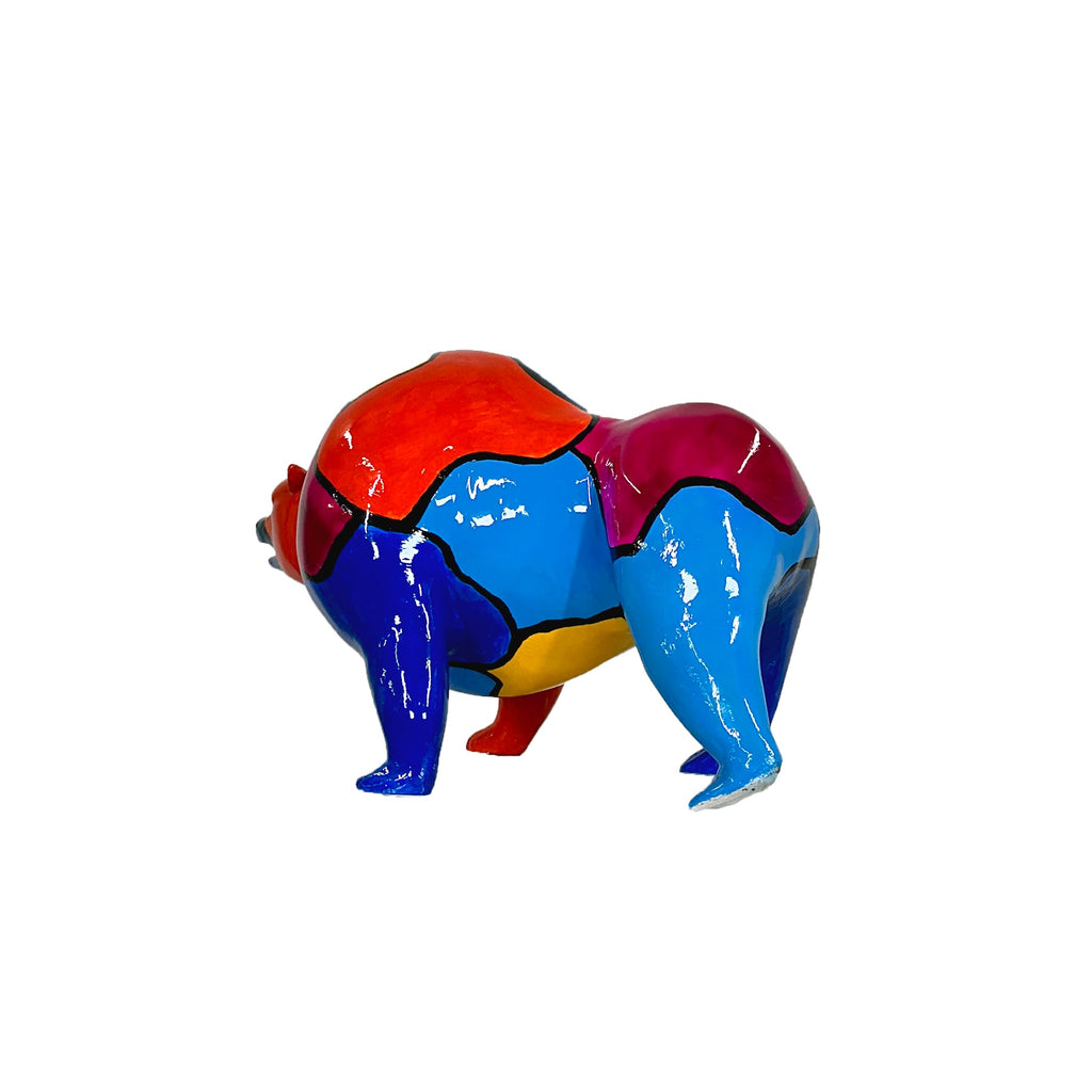 ColorSplash Jigsaw Bear Bronze Statue – view 3