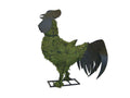 28 Inch Rooster Metal Garden Topiary Mossed Frame