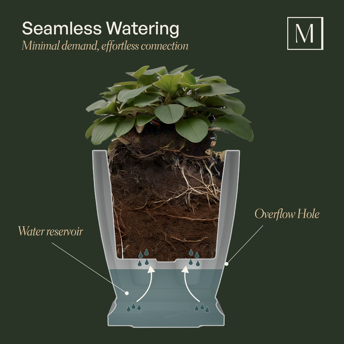 Acadia 18in Self-Watering Planter (2-Pack), view 5