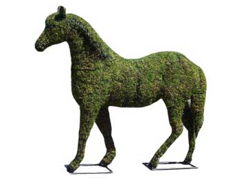 49 Inch Mossed Horse Garden Topiary Frame