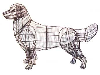 31 Inch Golden Retriever Garden Topiary Frame