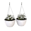 Caprio 14in Self-Watering Hanging Planter (2-Pack), White