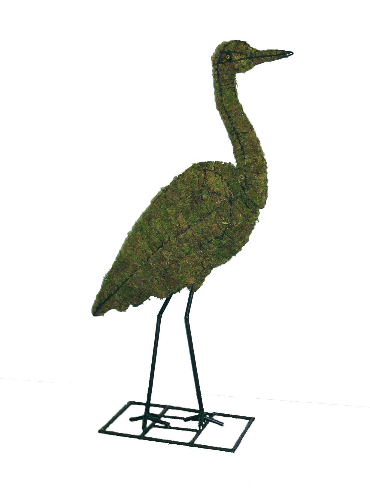 40 Inch Mossed Heron Garden Topiary Frame