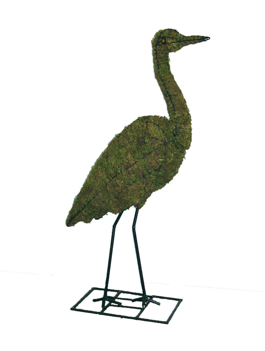48 Inch Mossed Heron Garden Topiary Frame