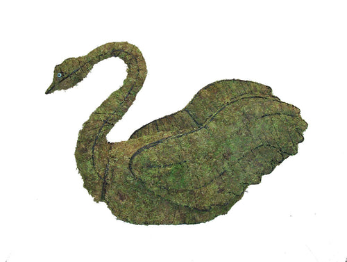 24 Inch Mossed Swan Garden Topiary Frame