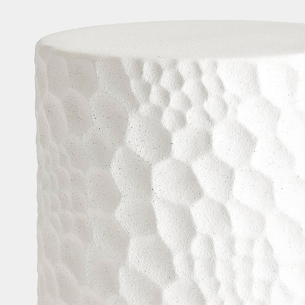 Chiseled Garden Stool - White