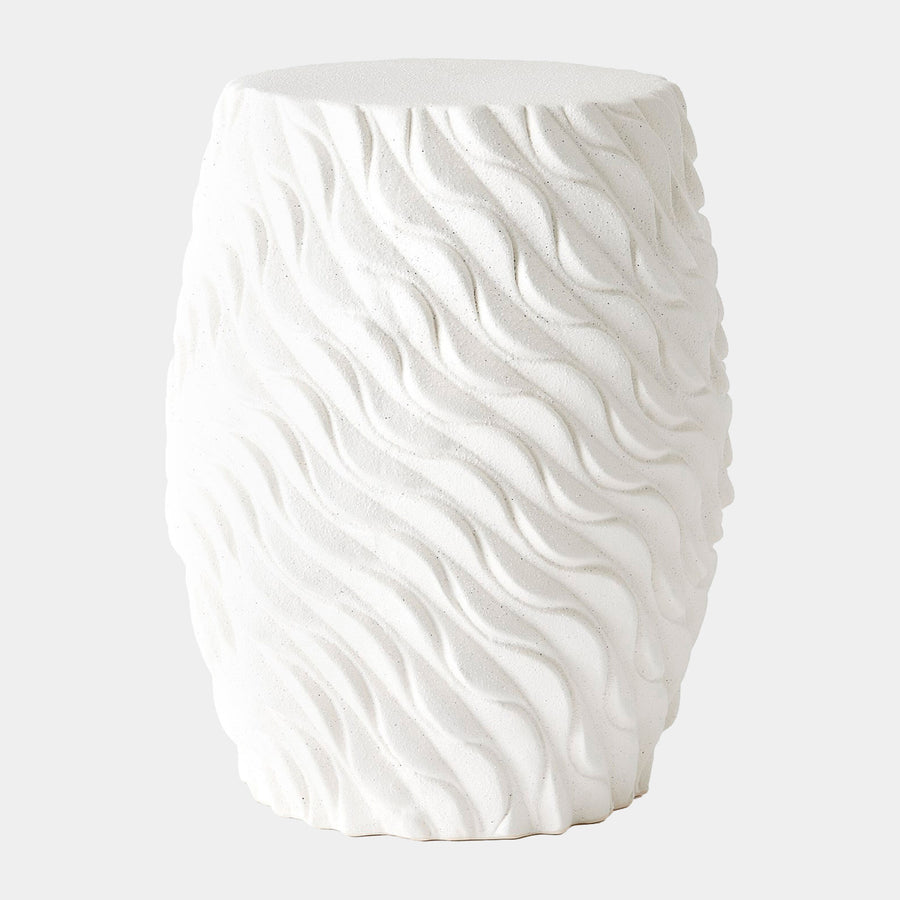 Wave Garden Stool - White