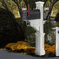 Dover Mailbox Post with Paper Holder - White