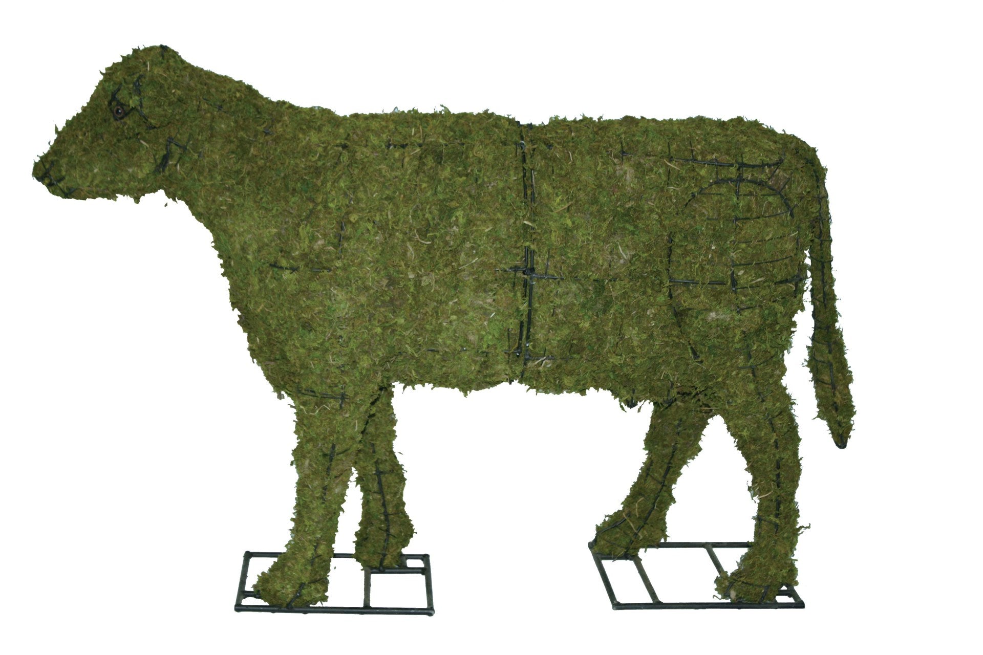 24 Inch Mossed Cow Garden Topiary Frame