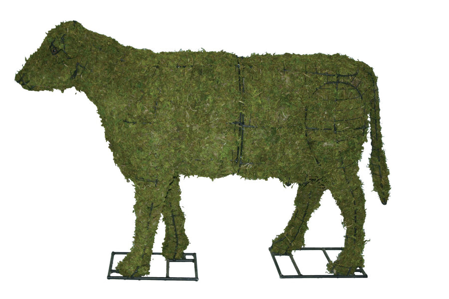 60 Inch Mossed Cow  Garden Topiary Frame
