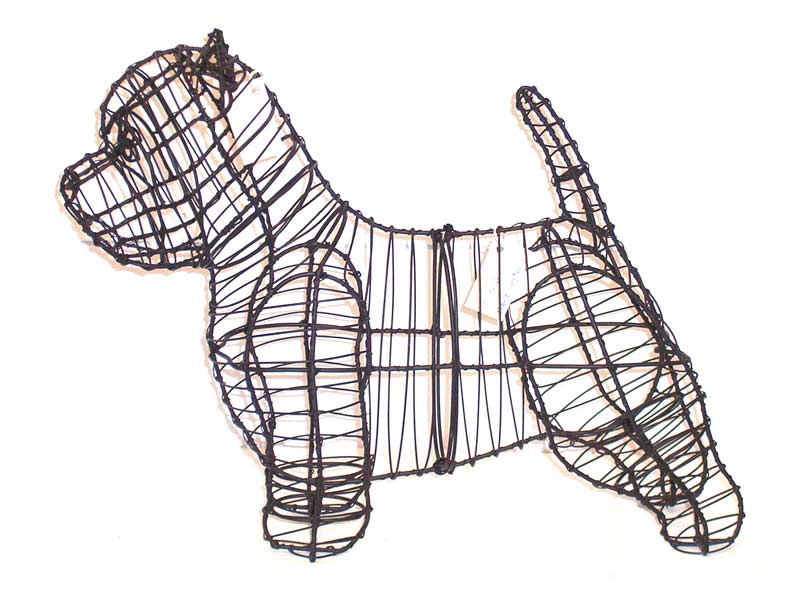 14 Inch Lit Westie Garden Topiary Frame