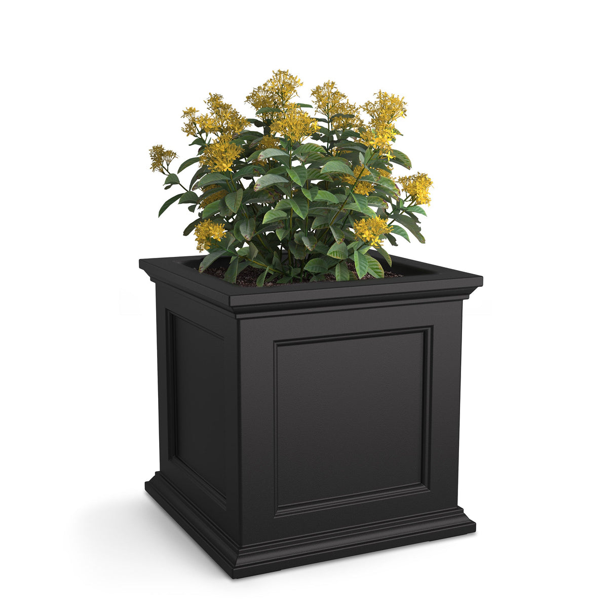 Fairfield 20in Self-Watering Square Planter, Black
