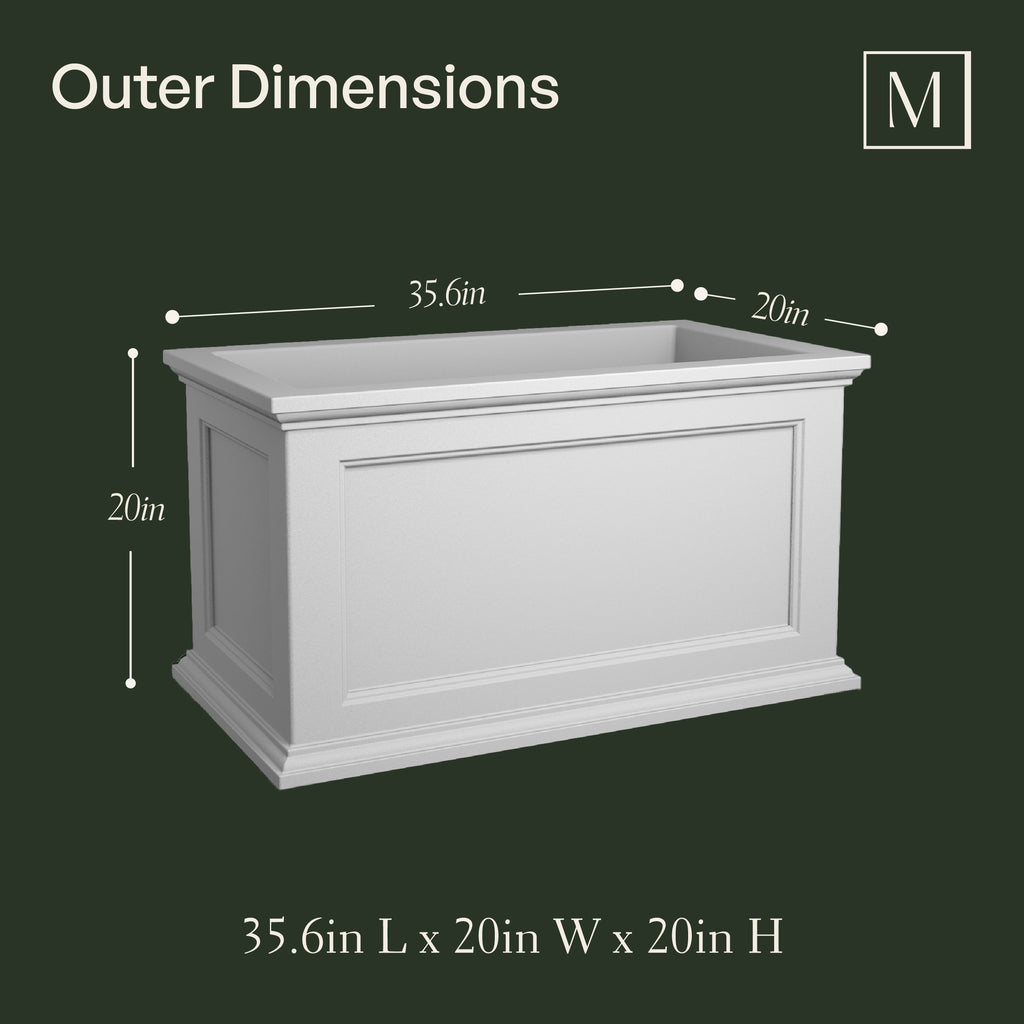 Fairfield 20x36 Self-Watering Rectangle Planter, view 4