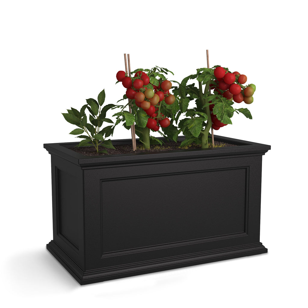 Fairfield 20x36 Self-Watering Rectangle Planter, Black