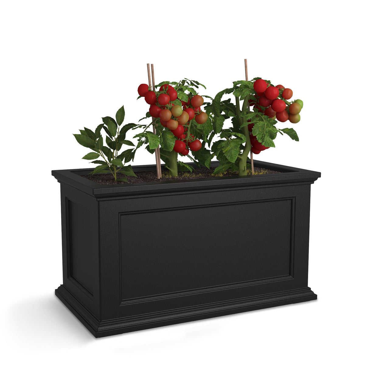 Fairfield 20x36 Self-Watering Rectangle Planter, Black