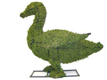 19 Inch Mossed Duck Garden Topiary Frame