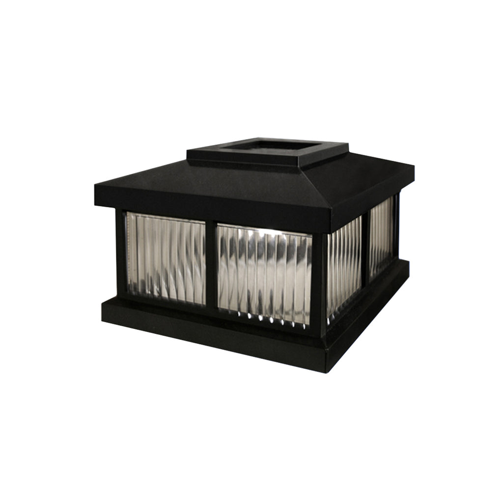 Solar Light Cap for Mailbox Posts - Black