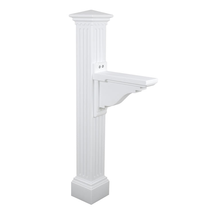Manchester Single Arm Mail Post - White