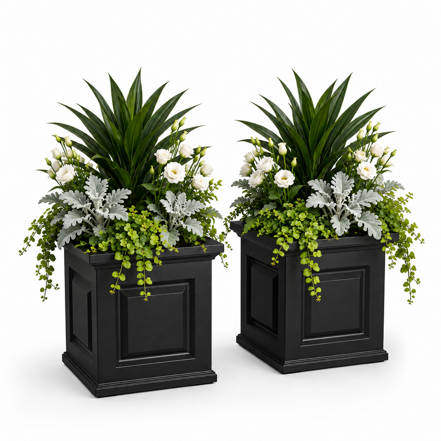 Nantucket 16in Self-Watering Square Planter (2-Pack)
