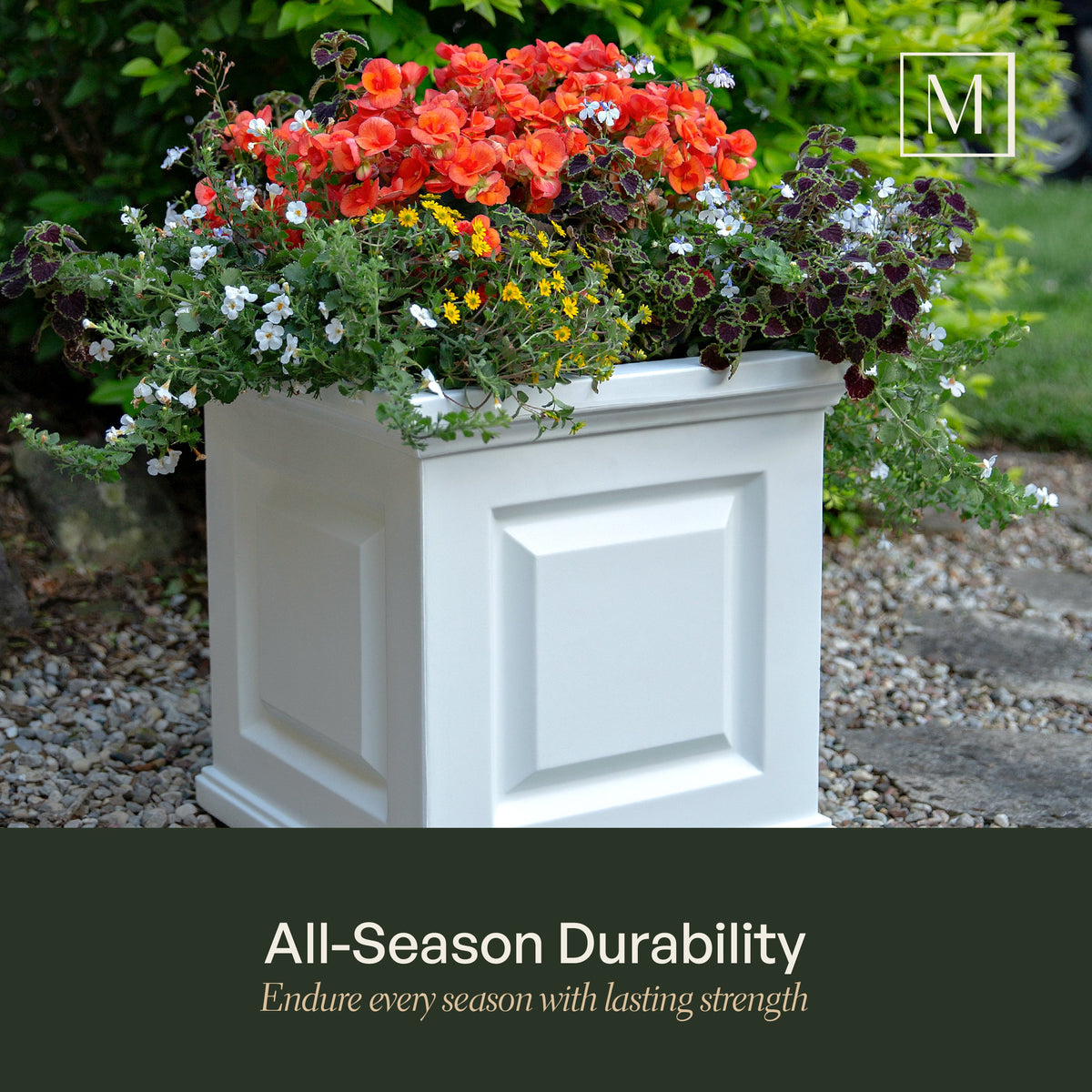 Nantucket 16in Self-Watering Square Planter (2-Pack), view 7