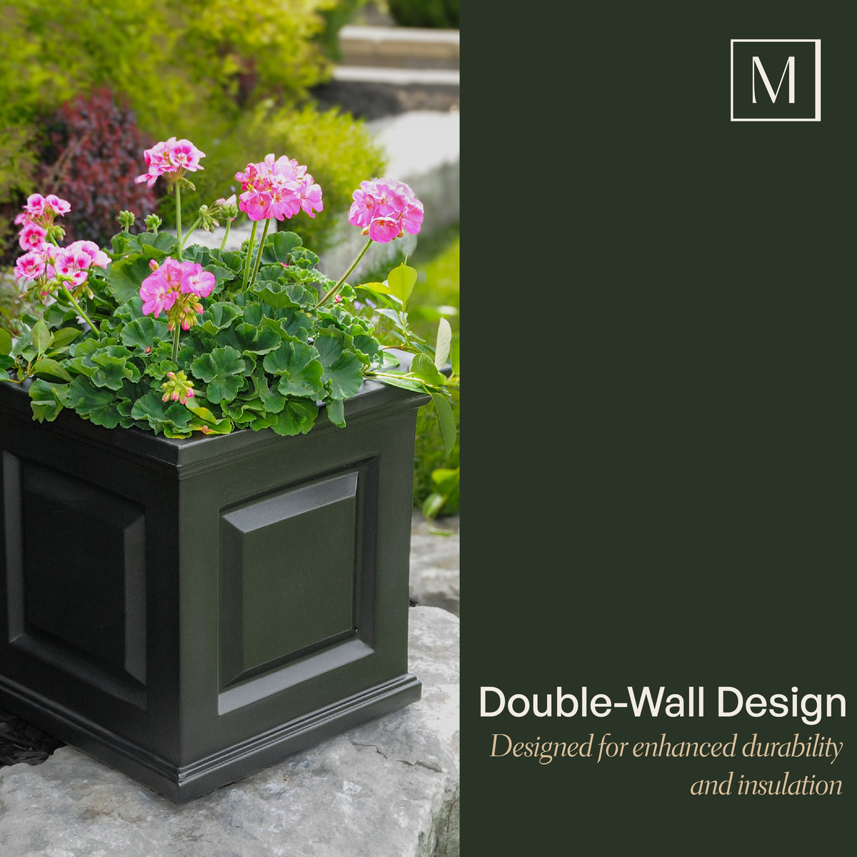 Nantucket 16in Self-Watering Square Planter (2-Pack), view 8