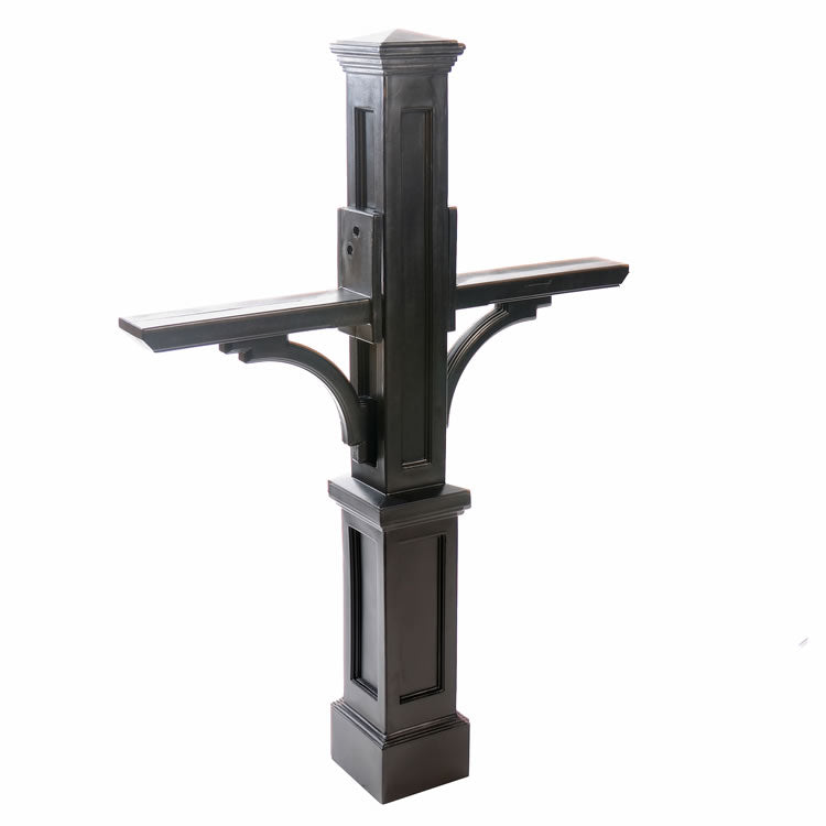 Newport Plus Double Mailbox Mailpost - Black