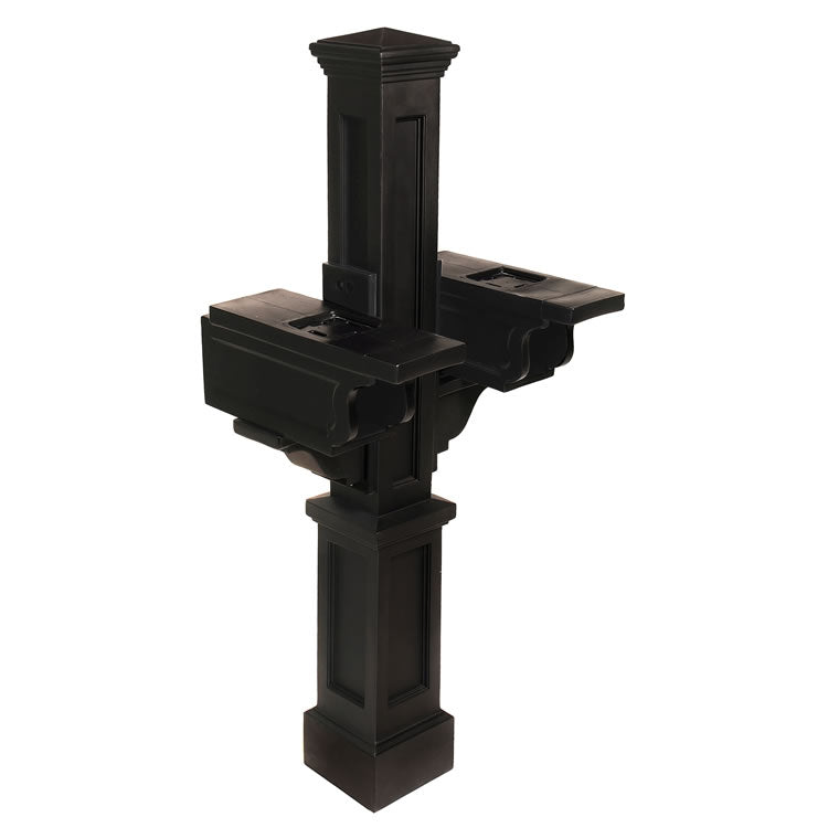 Rockport Double Mailbox Post - Black
