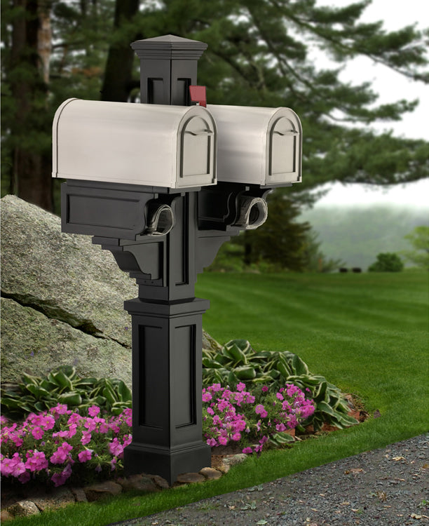 Rockport Double Mailbox Post - Black