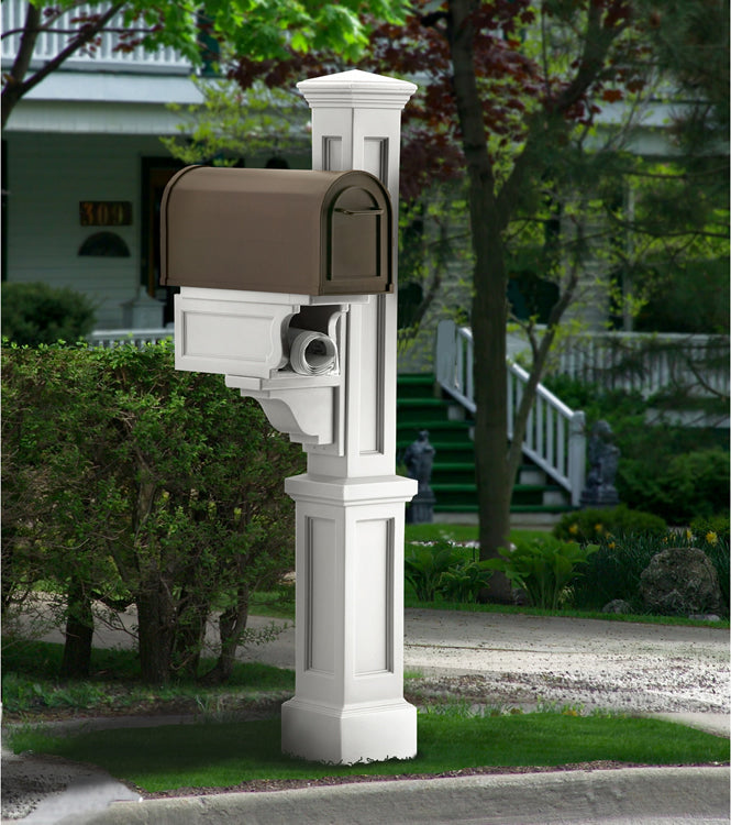 Rockport Single Mailbox Post - White