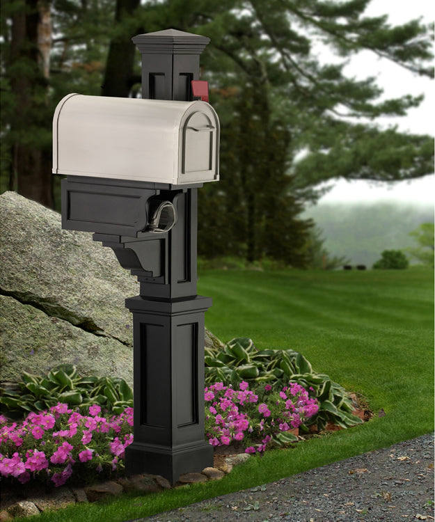 Rockport Single Mailbox Post - Black