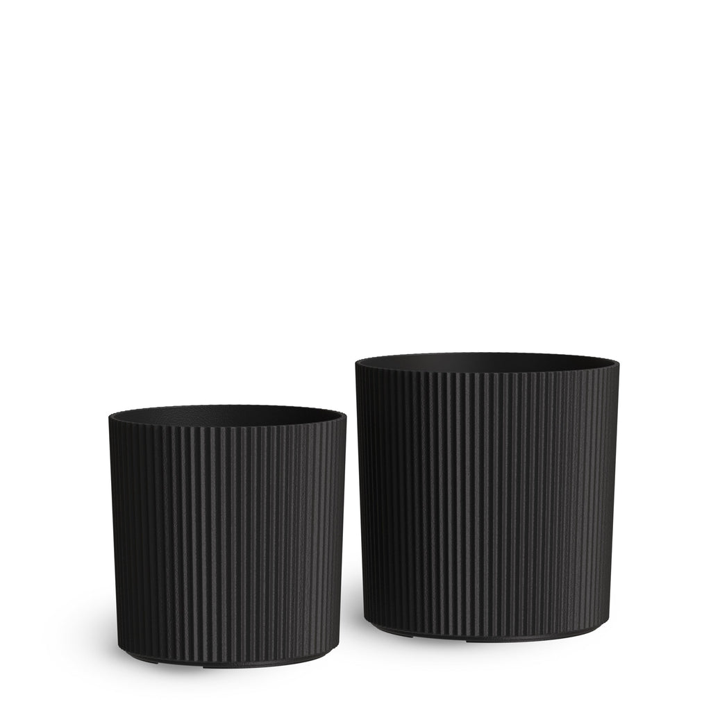 Serene Ribbed Round Planter Set (2-Pack), view 5