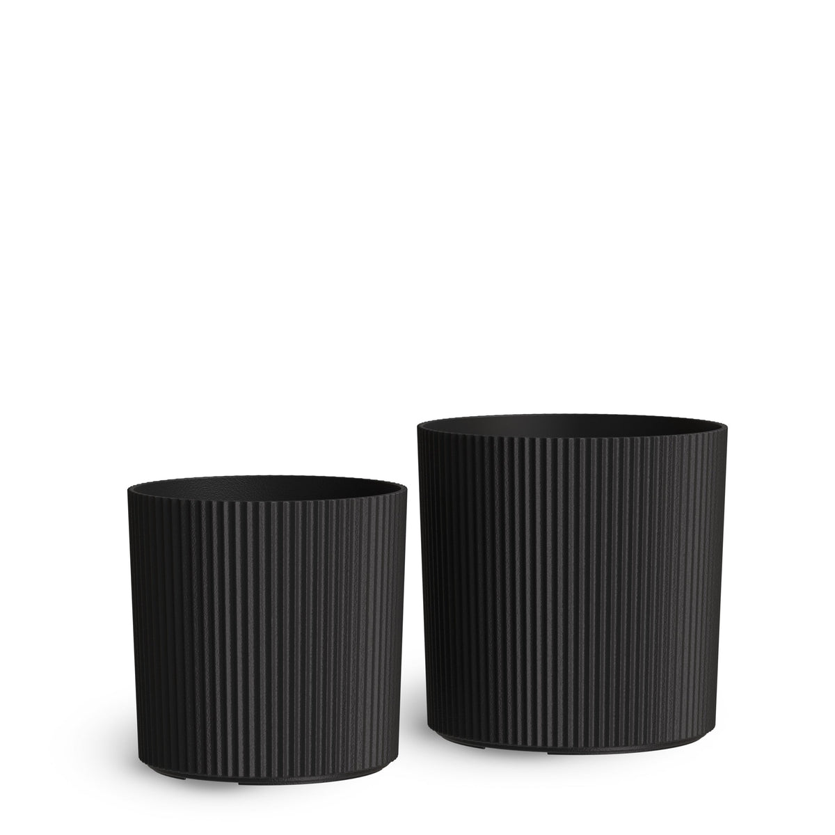 Serene Ribbed Round Planter Set (2-Pack), view 5