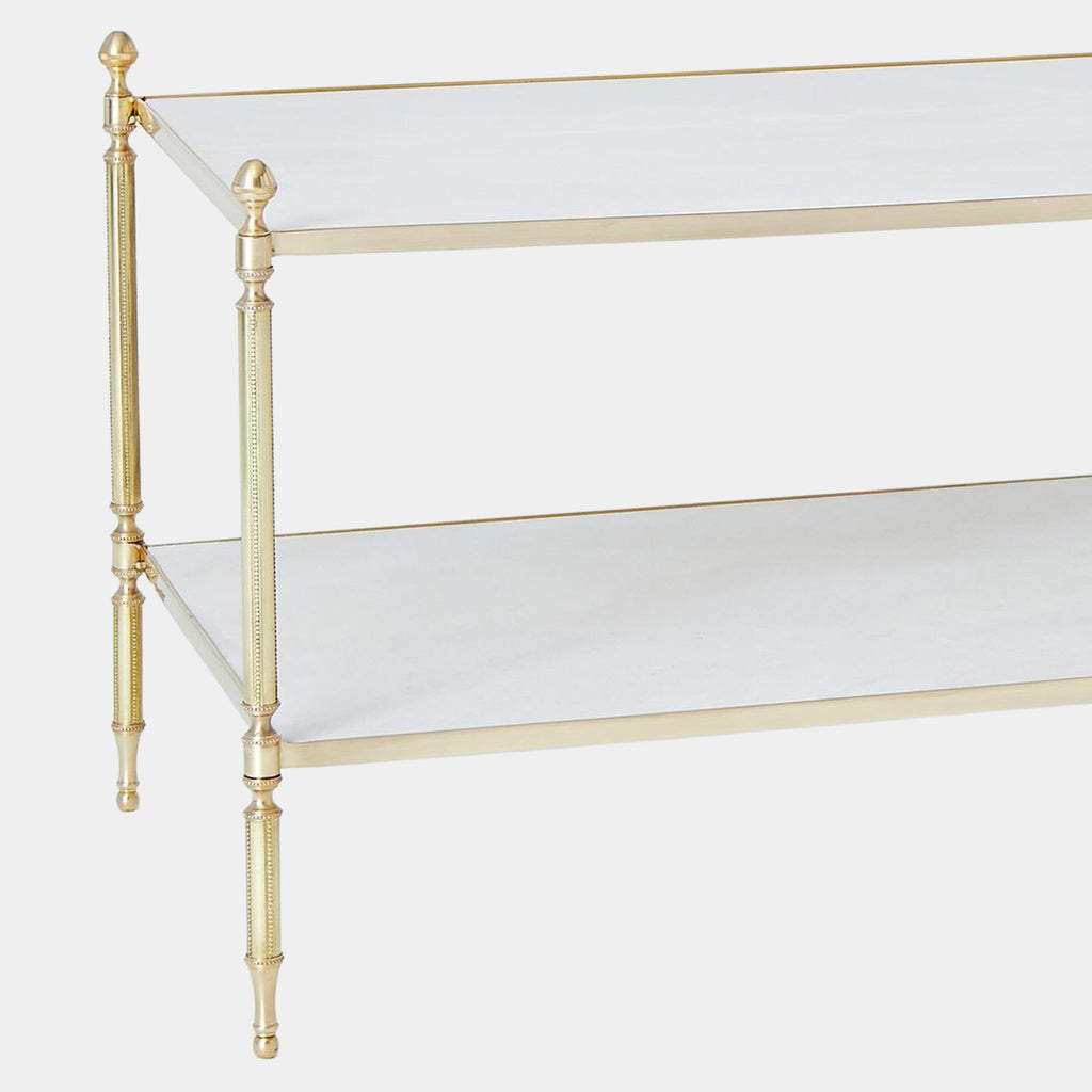 Acorn Cocktail Table - Brass & White Marble