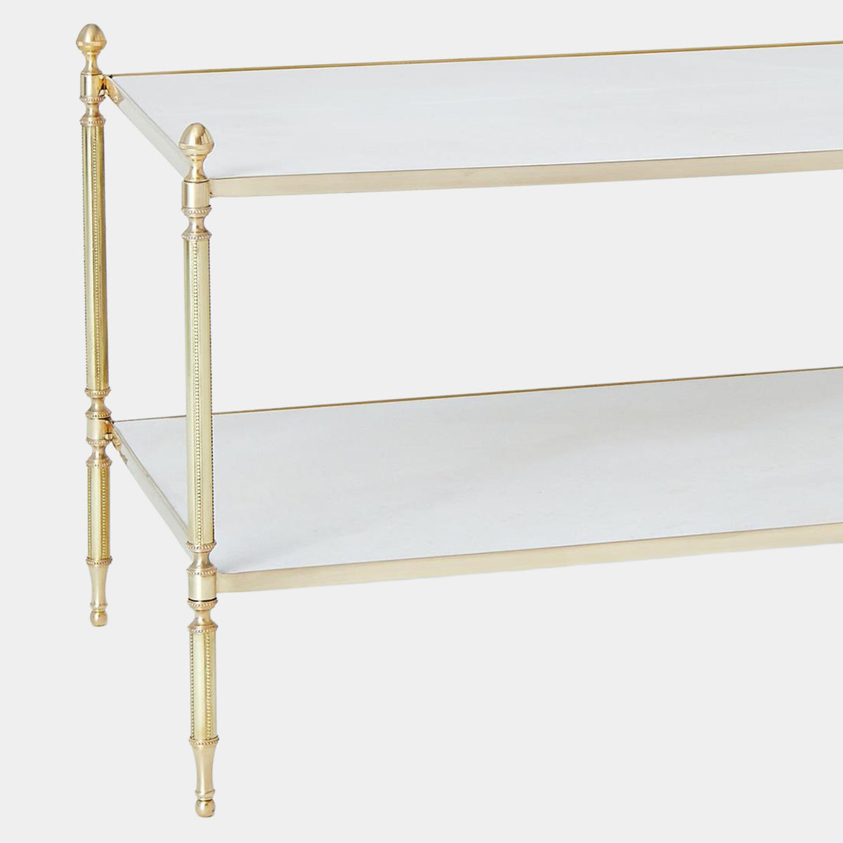Acorn Cocktail Table - Brass & White Marble