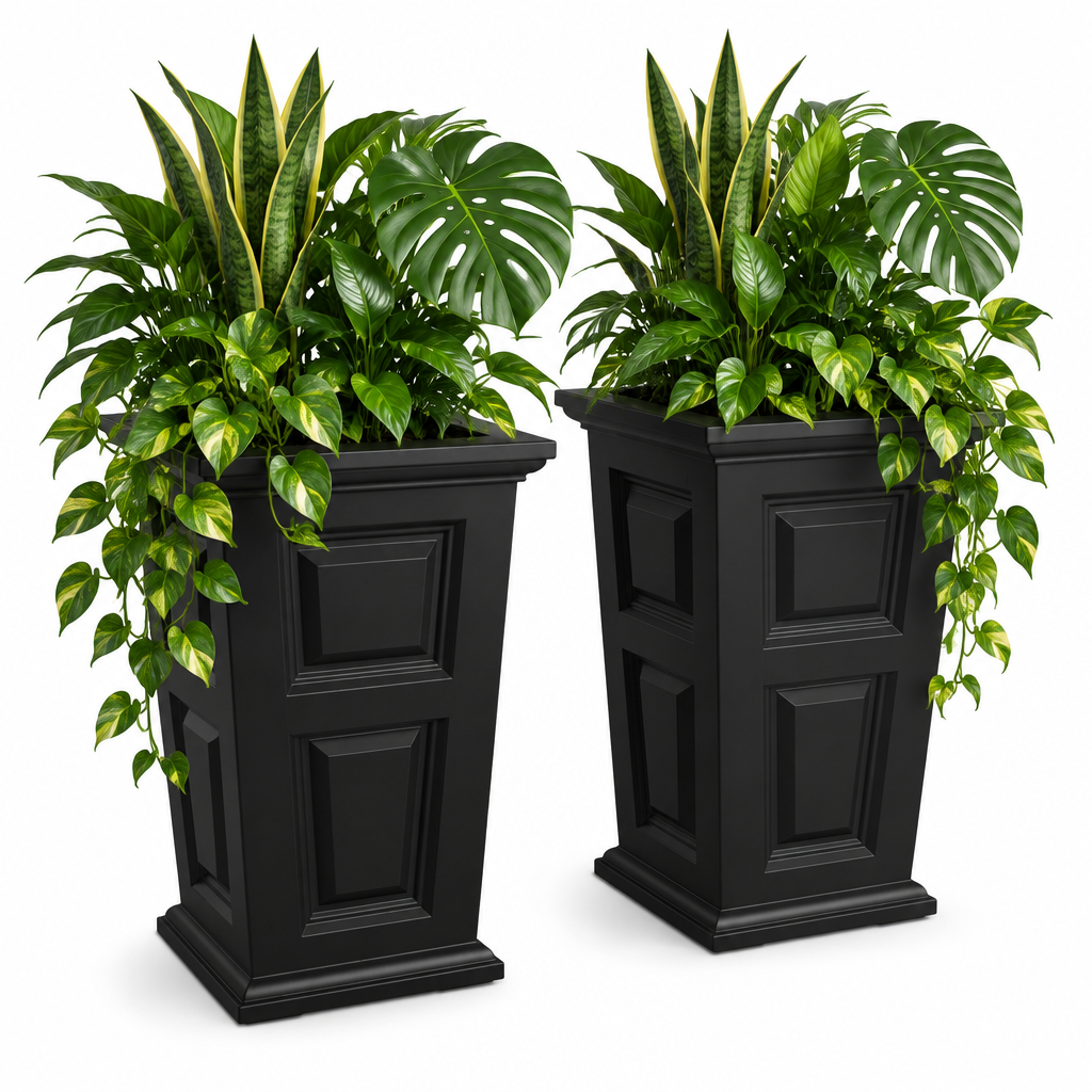 Wyndham 24in Self-Watering Tall Planter (2-Pack)